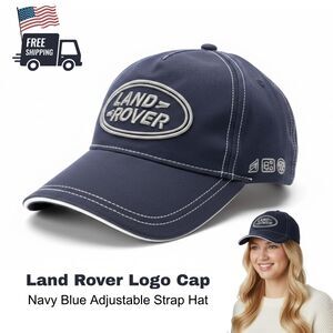 Land Rover Logo Cap Navy Blue Adjustable Strap Hat Embroidered Off Road Mens